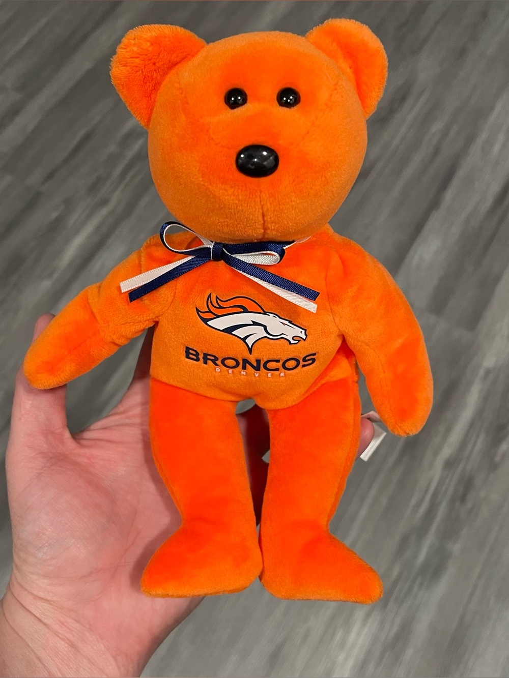 Denver Broncos Ty Beanie Baby Orange Plush Bear NFL Fan Collectible Stuffed Toy